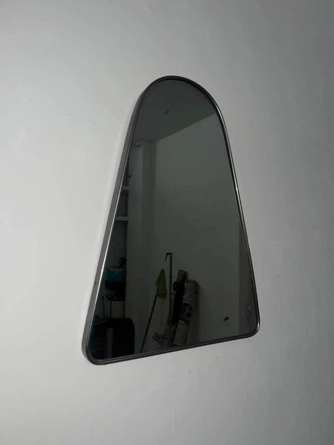 Triangular steel wall mirror, 1970s 1