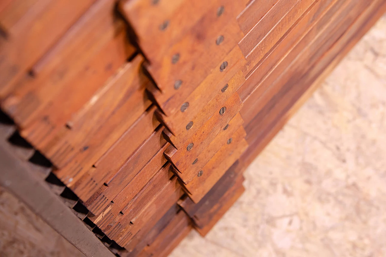 Cassettiera industriale cecoslovacca in legno e ferro, anni '70 16