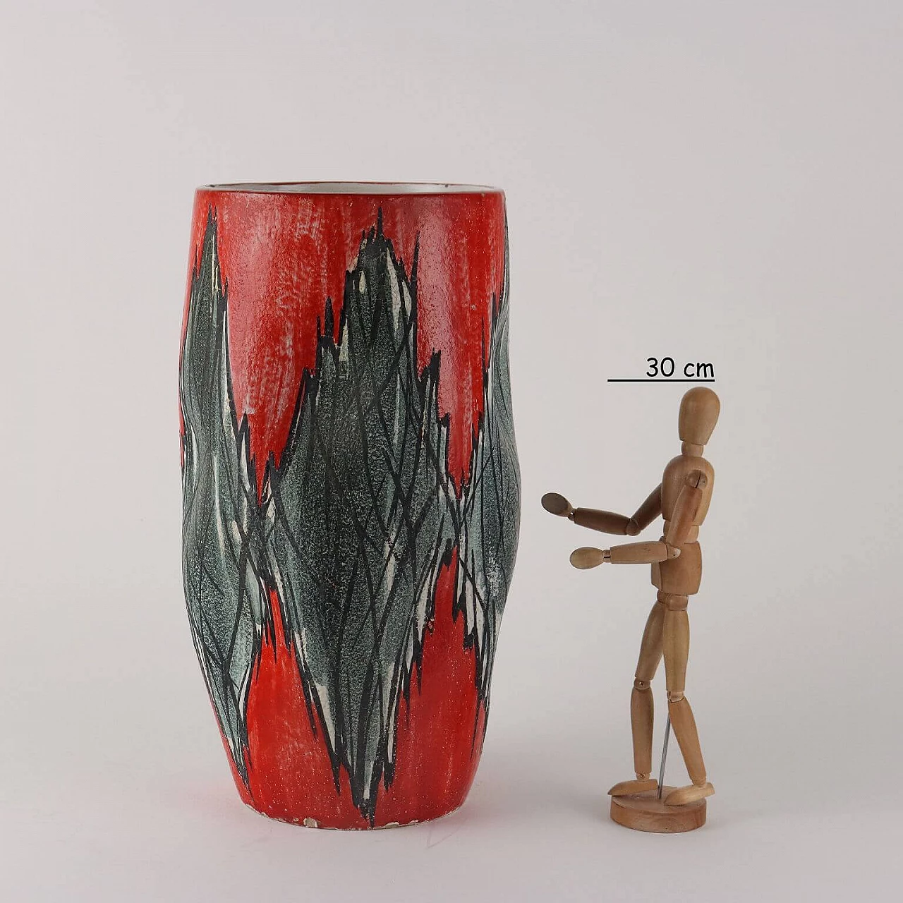 Vaso in ceramica a smalti policromi di Albisola, anni '60 2