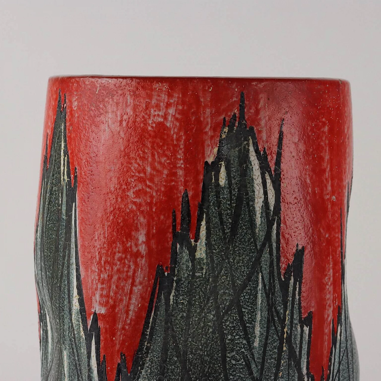 Vaso in ceramica a smalti policromi di Albisola, anni '60 3