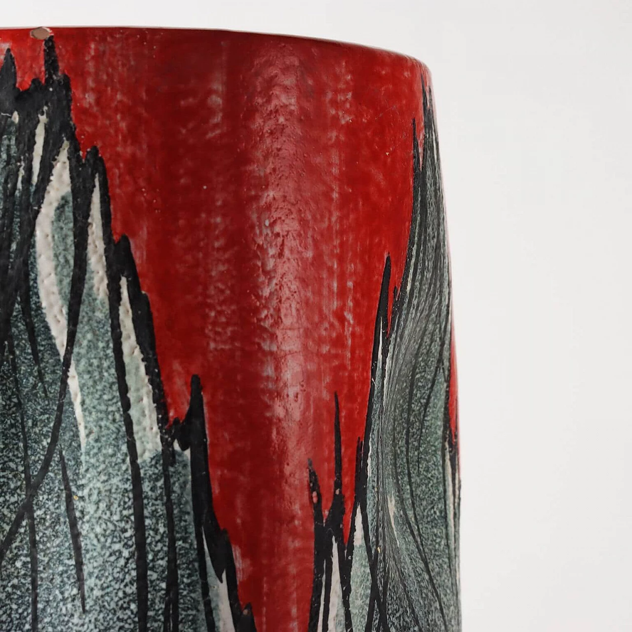 Polychrome enamel Albisola ceramic vase, 1960s 6