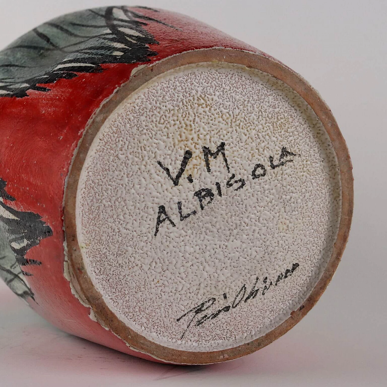 Polychrome enamel Albisola ceramic vase, 1960s 9