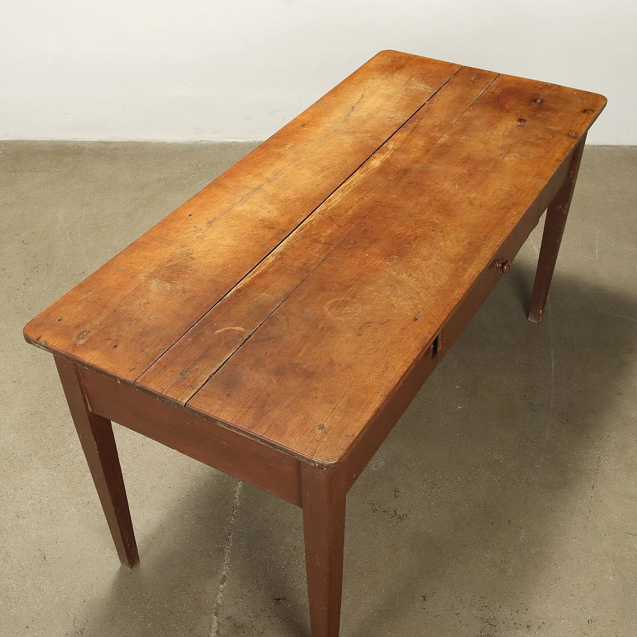 Table with cherry wood top and drawer, late 19th century 7