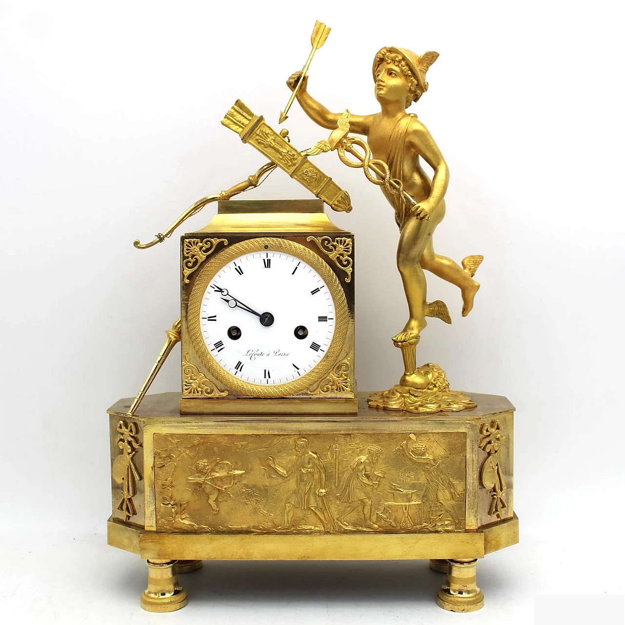 Gilded bronze Empire pendulum clock, early 19th century 4