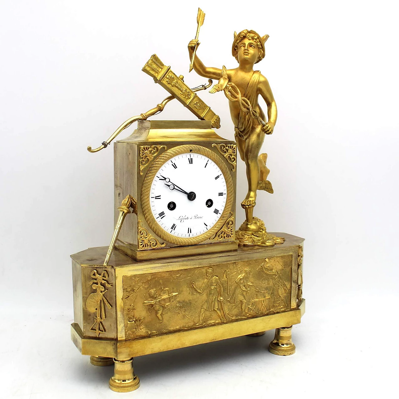 Gilded bronze Empire pendulum clock, early 19th century 5