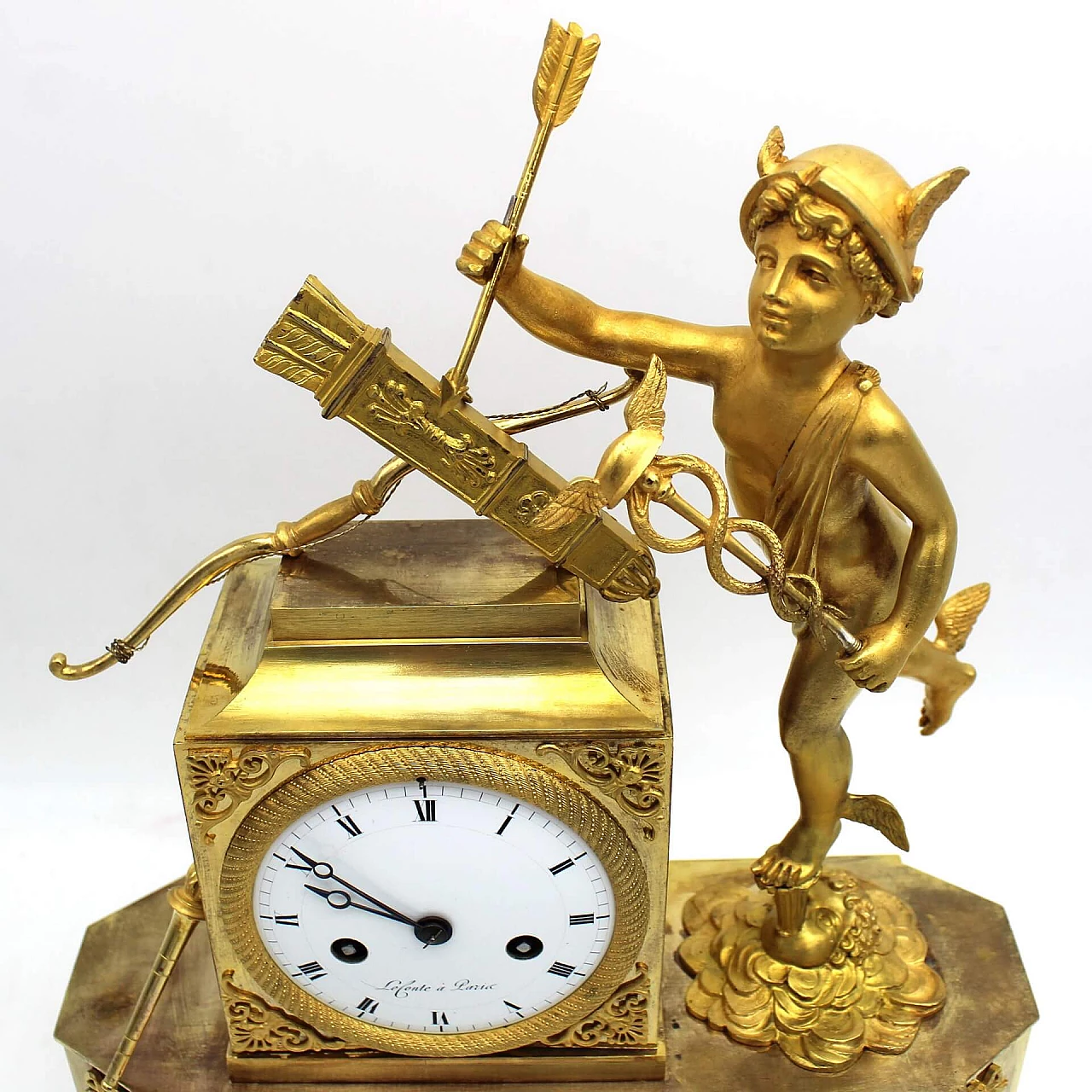 Gilded bronze Empire pendulum clock, early 19th century 7