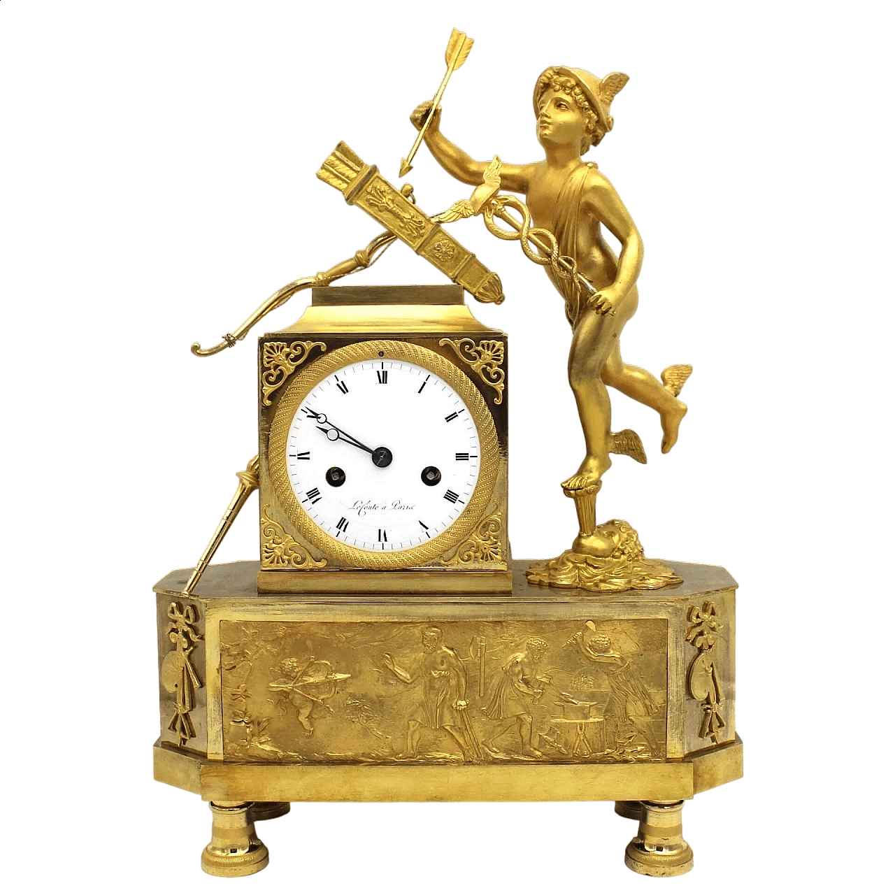 Gilded bronze Empire pendulum clock, early 19th century 11