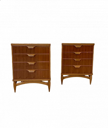 Pair of walnut chest of drawers by La Permanente Mobili Cantù, 1950s