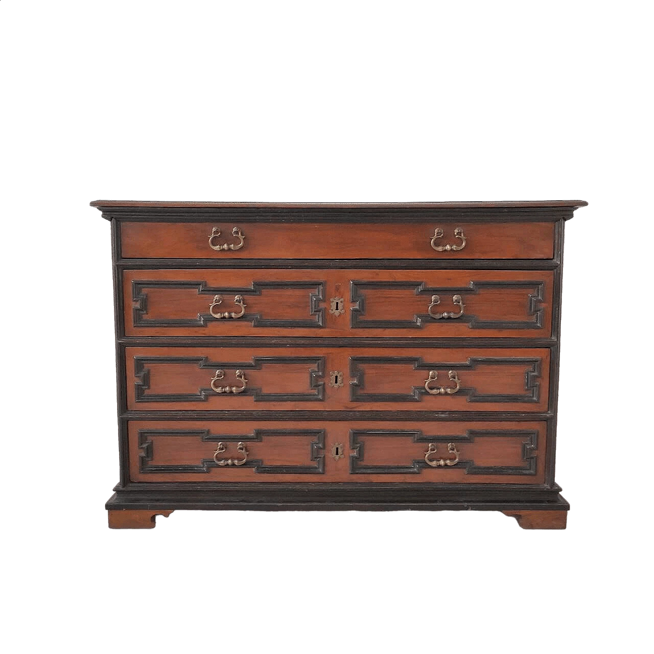 Emilian walnut canterano with ebonized details, early 18th century 6