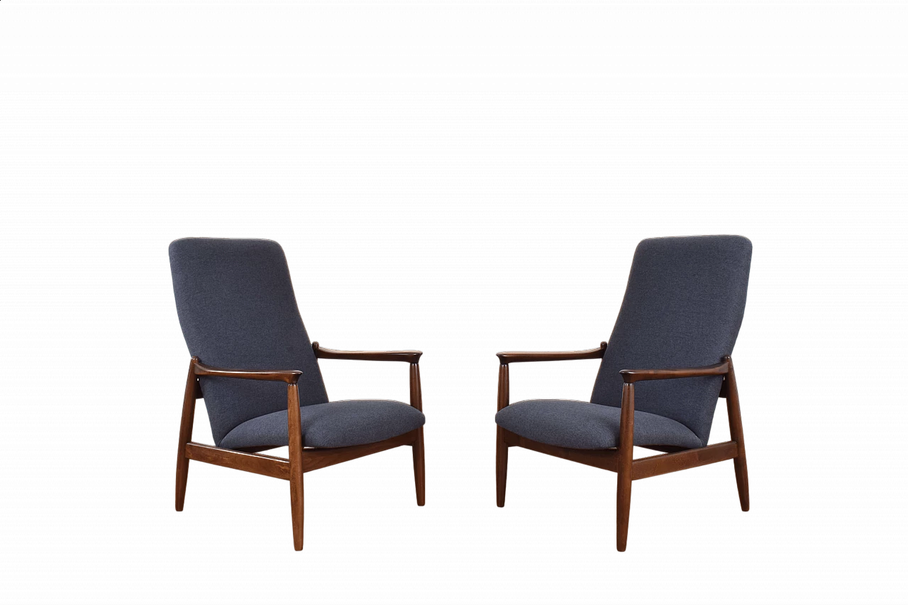 Pair of GFM-64 armchairs by Edmund Homa for Gościcińska Fabryka Mebli, 1960s 16