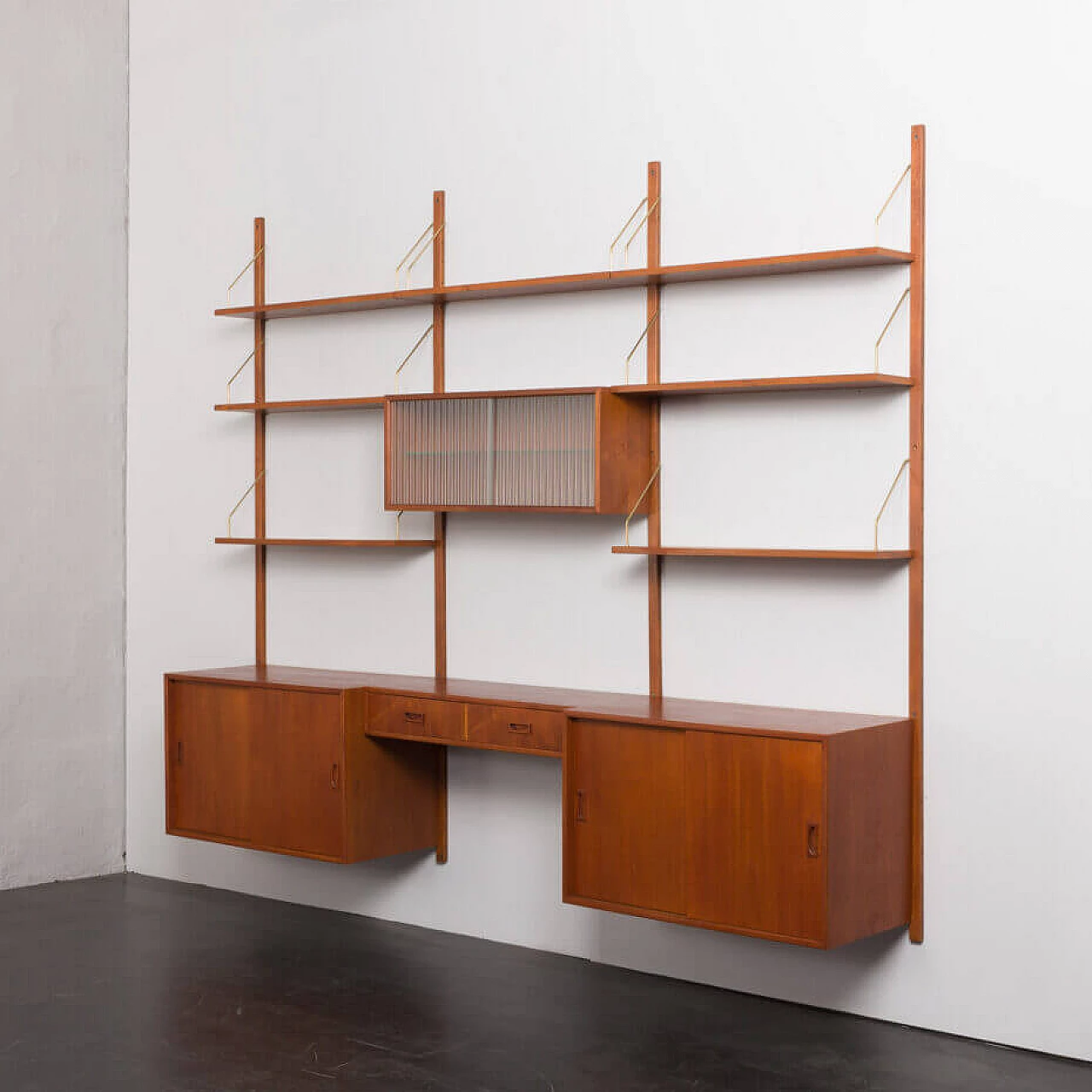 Danish three-bay teak bookcase in the style of Poul Cadovius, 1960s 4