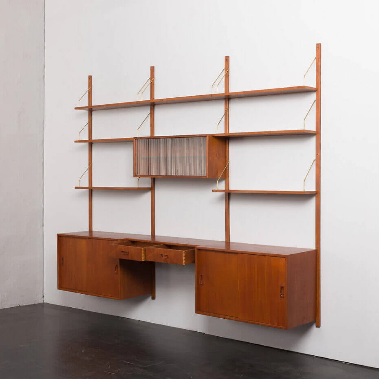 Danish three-bay teak bookcase in the style of Poul Cadovius, 1960s 5