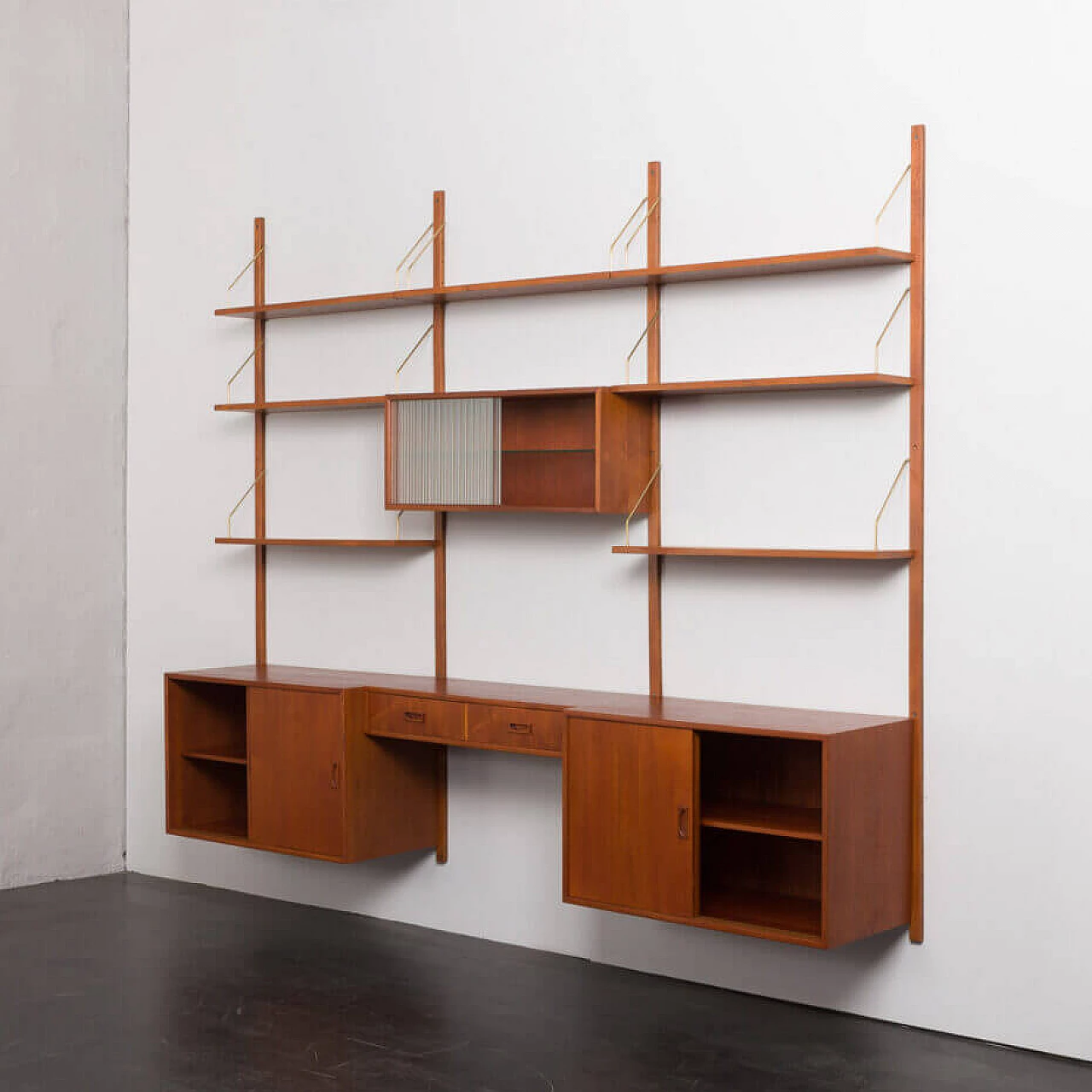 Danish three-bay teak bookcase in the style of Poul Cadovius, 1960s 6