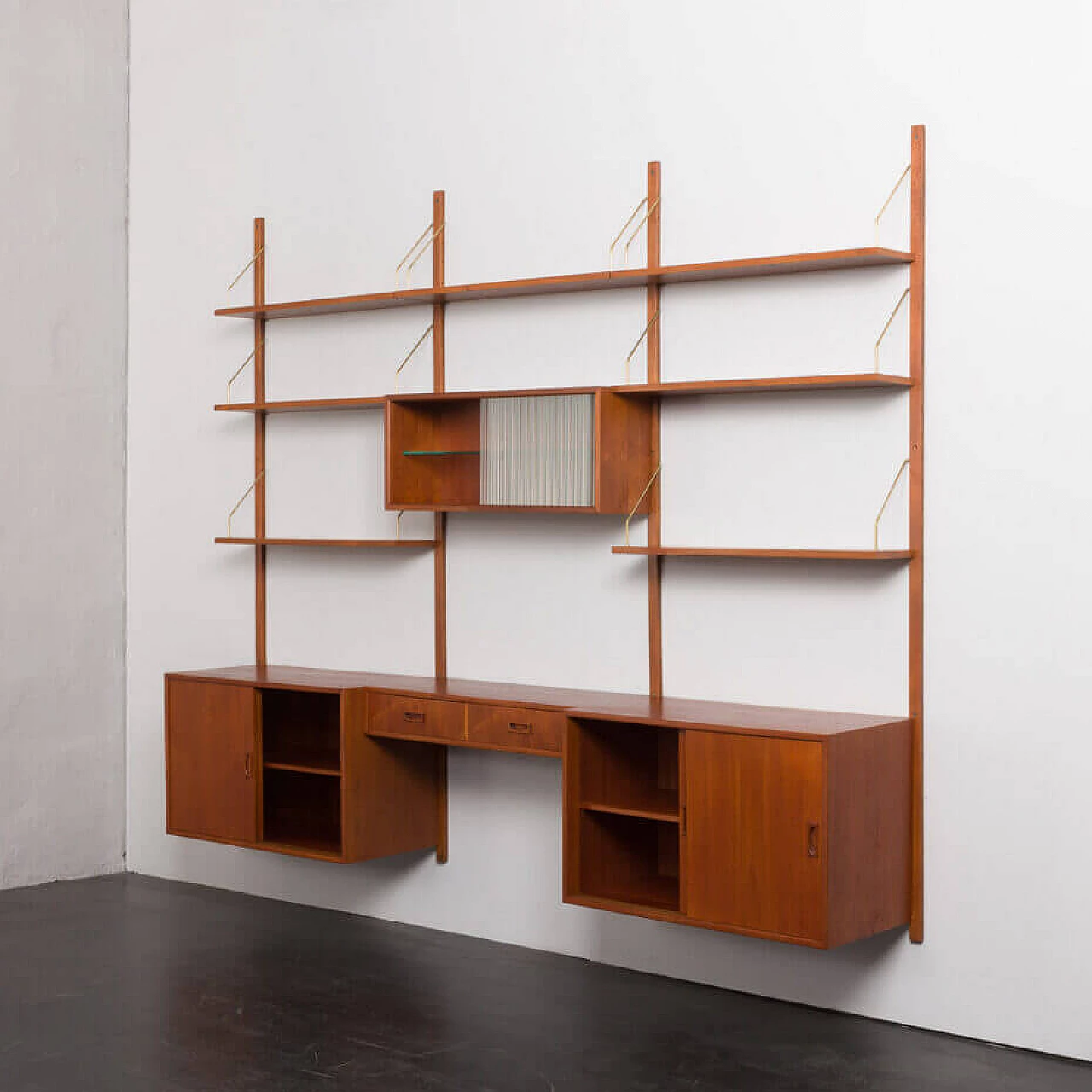 Danish three-bay teak bookcase in the style of Poul Cadovius, 1960s 7