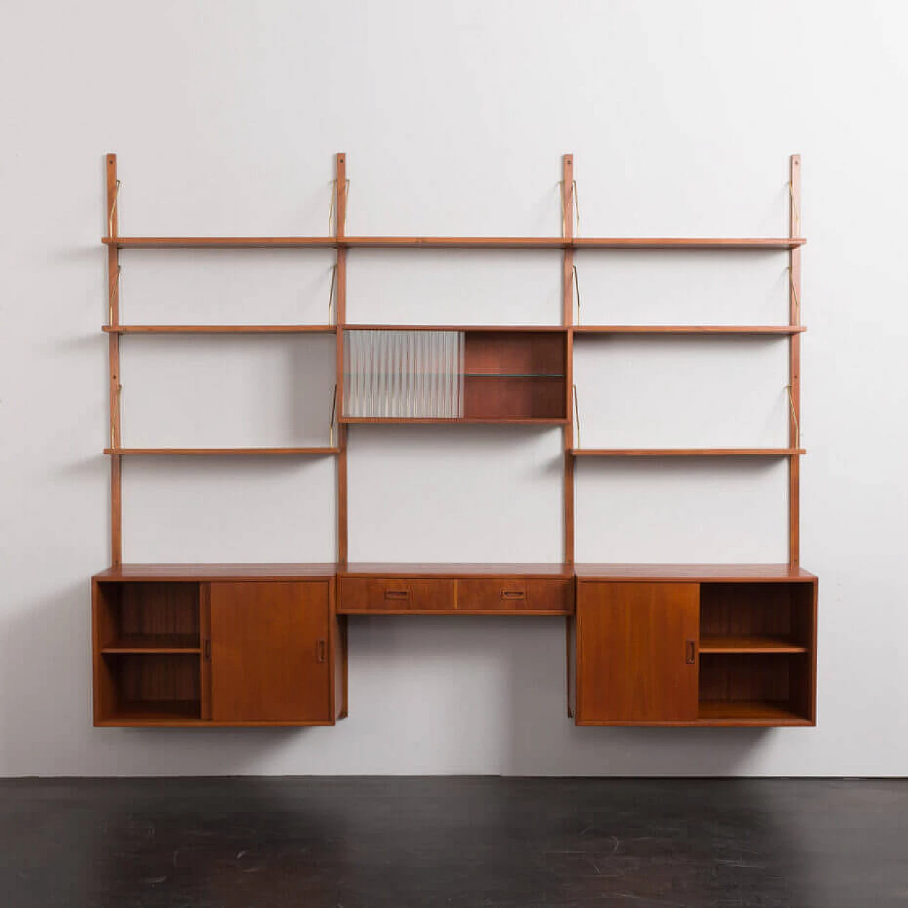 Danish three-bay teak bookcase in the style of Poul Cadovius, 1960s 9