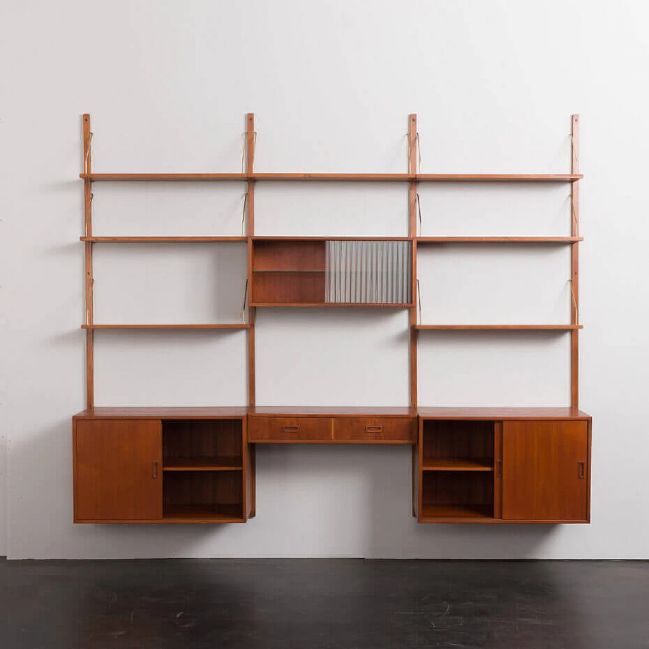 Danish three-bay teak bookcase in the style of Poul Cadovius, 1960s 10