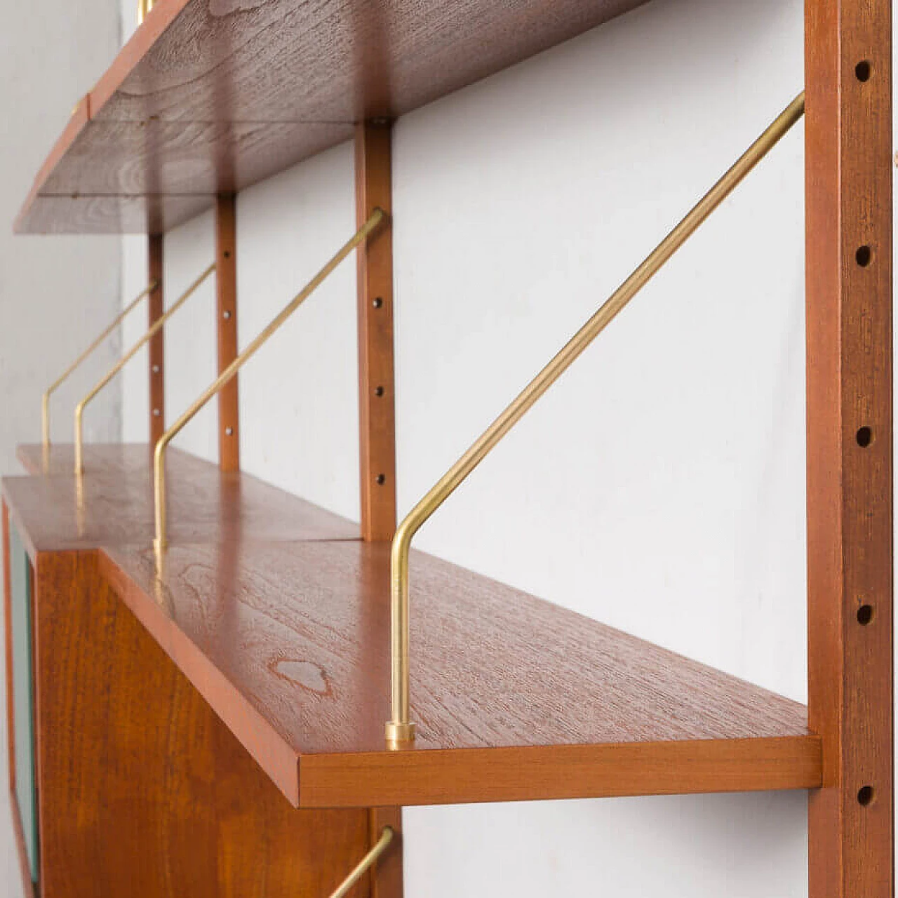 Danish three-bay teak bookcase in the style of Poul Cadovius, 1960s 16