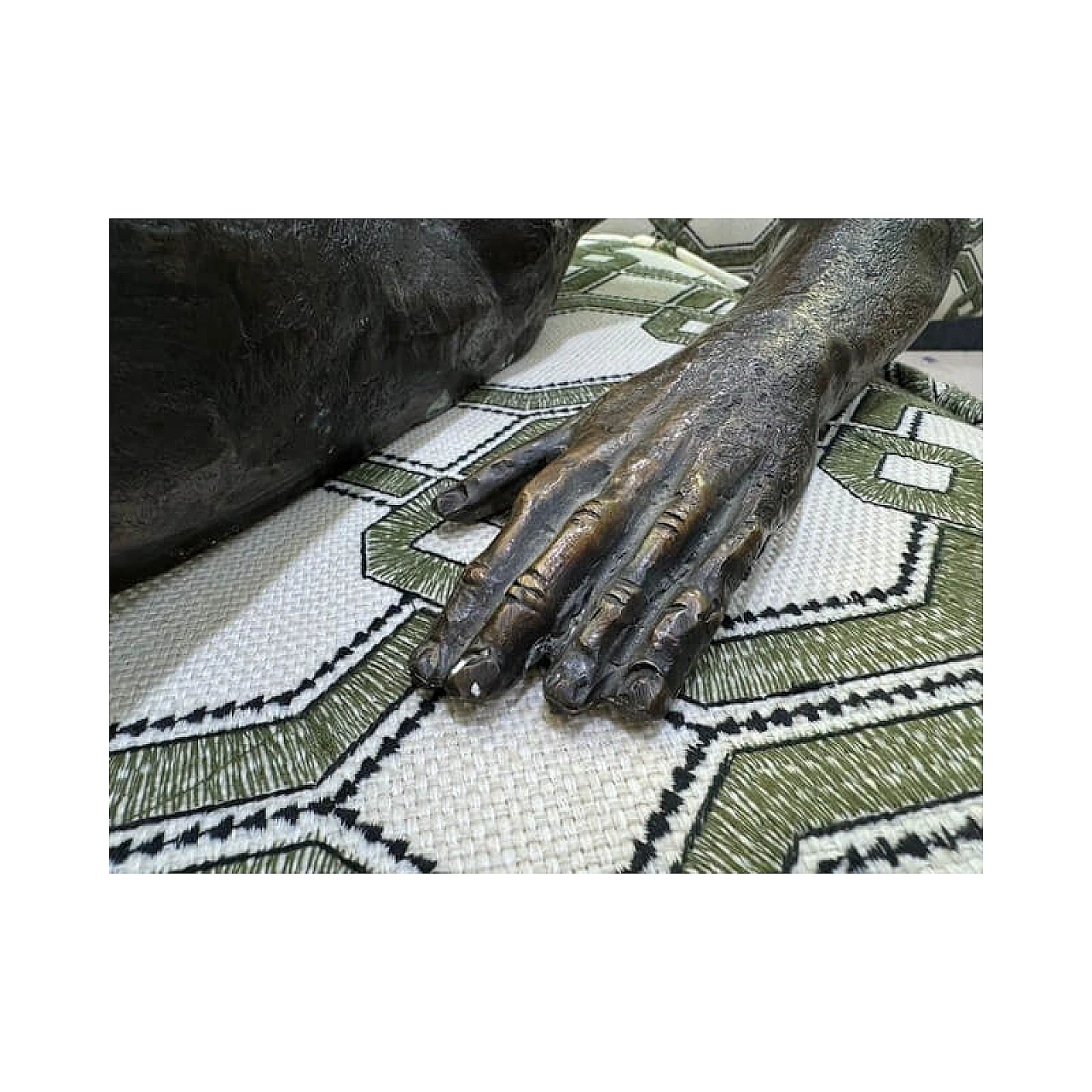 Bronze sculpture of a reclining man, 1920s 4