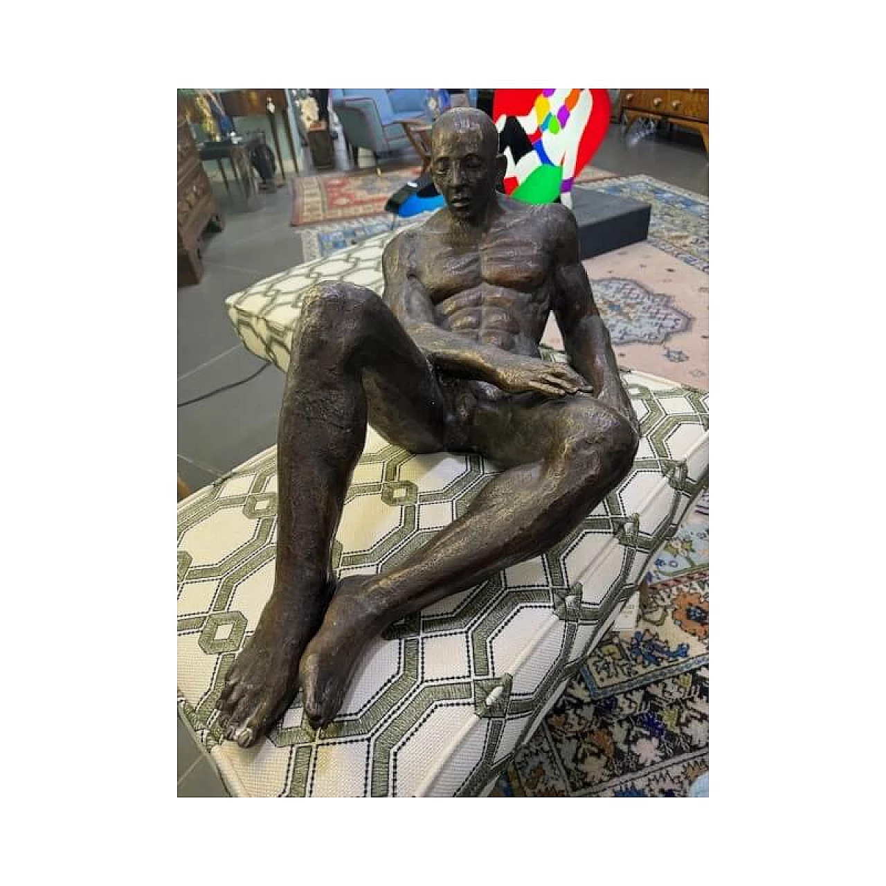 Bronze sculpture of a reclining man, 1920s 6