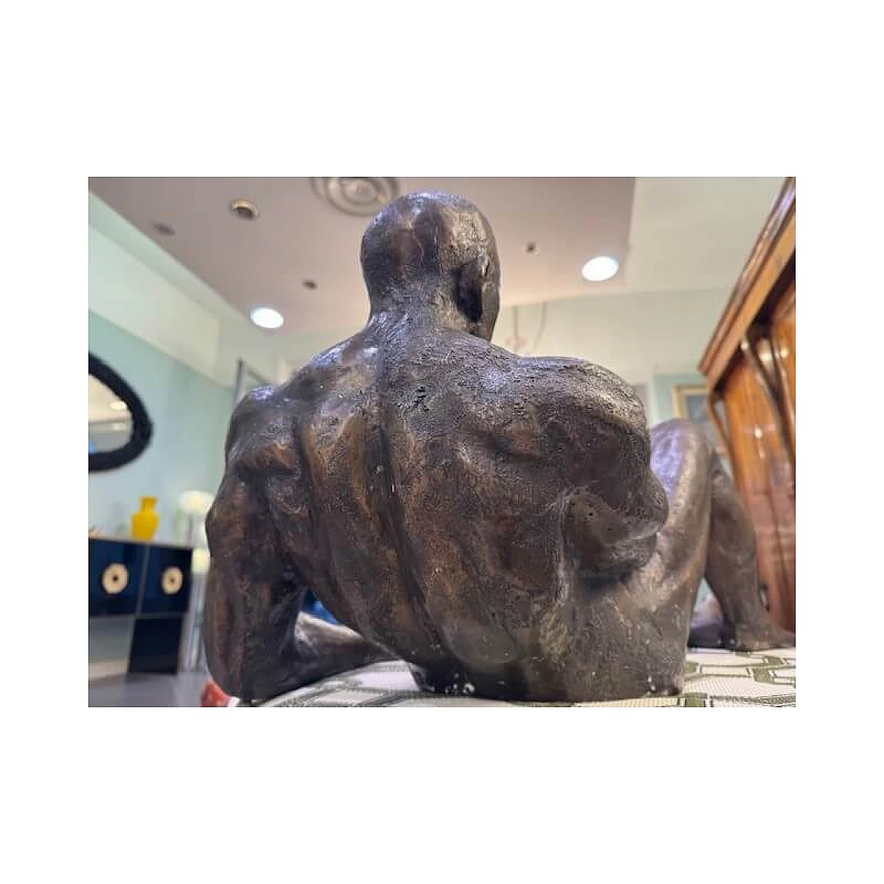 Bronze sculpture of a reclining man, 1920s 7