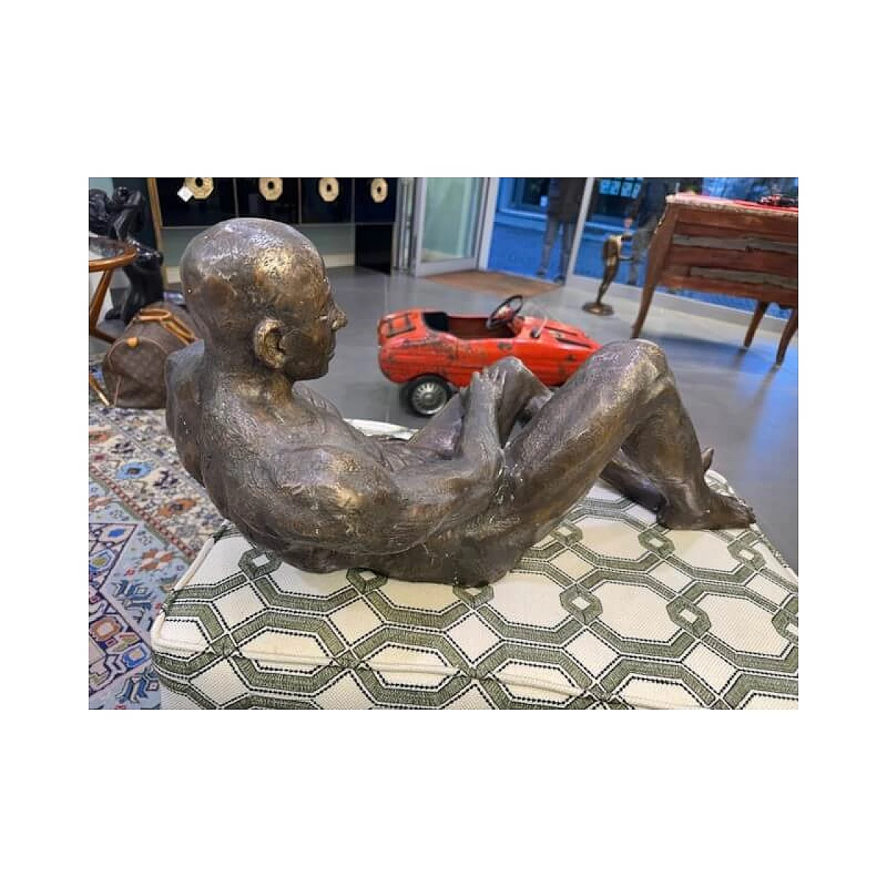 Bronze sculpture of a reclining man, 1920s 8