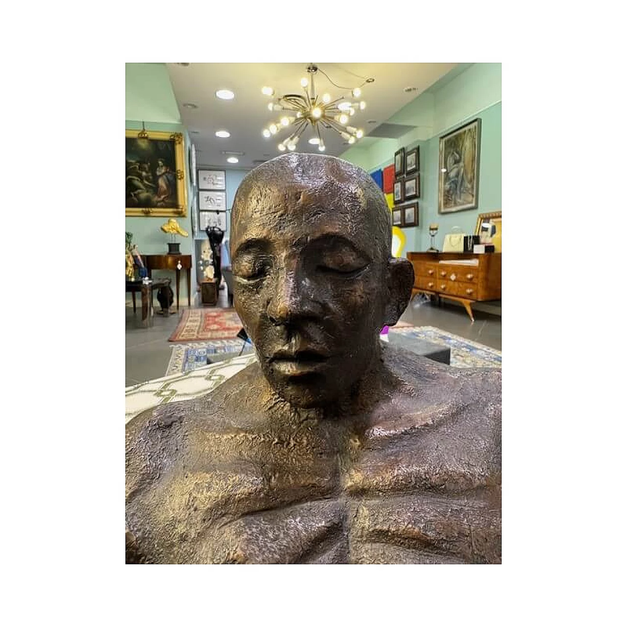 Bronze sculpture of a reclining man, 1920s 9