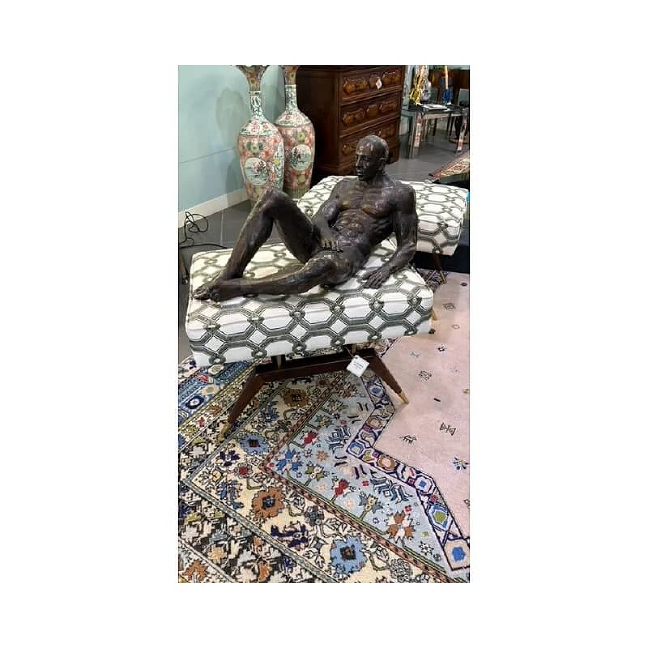 Bronze sculpture of a reclining man, 1920s 11