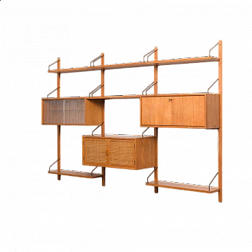 Three-bay teak bookcase by Poul Cadovius for Gustav Bahus, 1960s