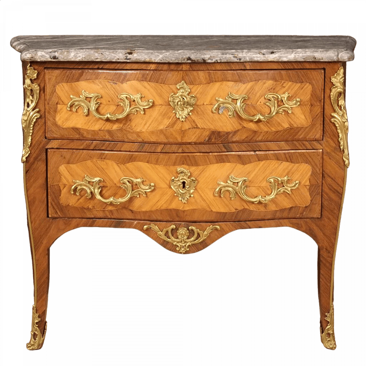 Two-drawer dresser in wood with marble top, mid-18th century 14