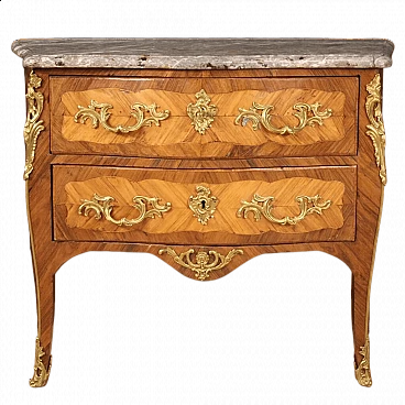 Two-drawer dresser in wood with marble top, mid-18th century