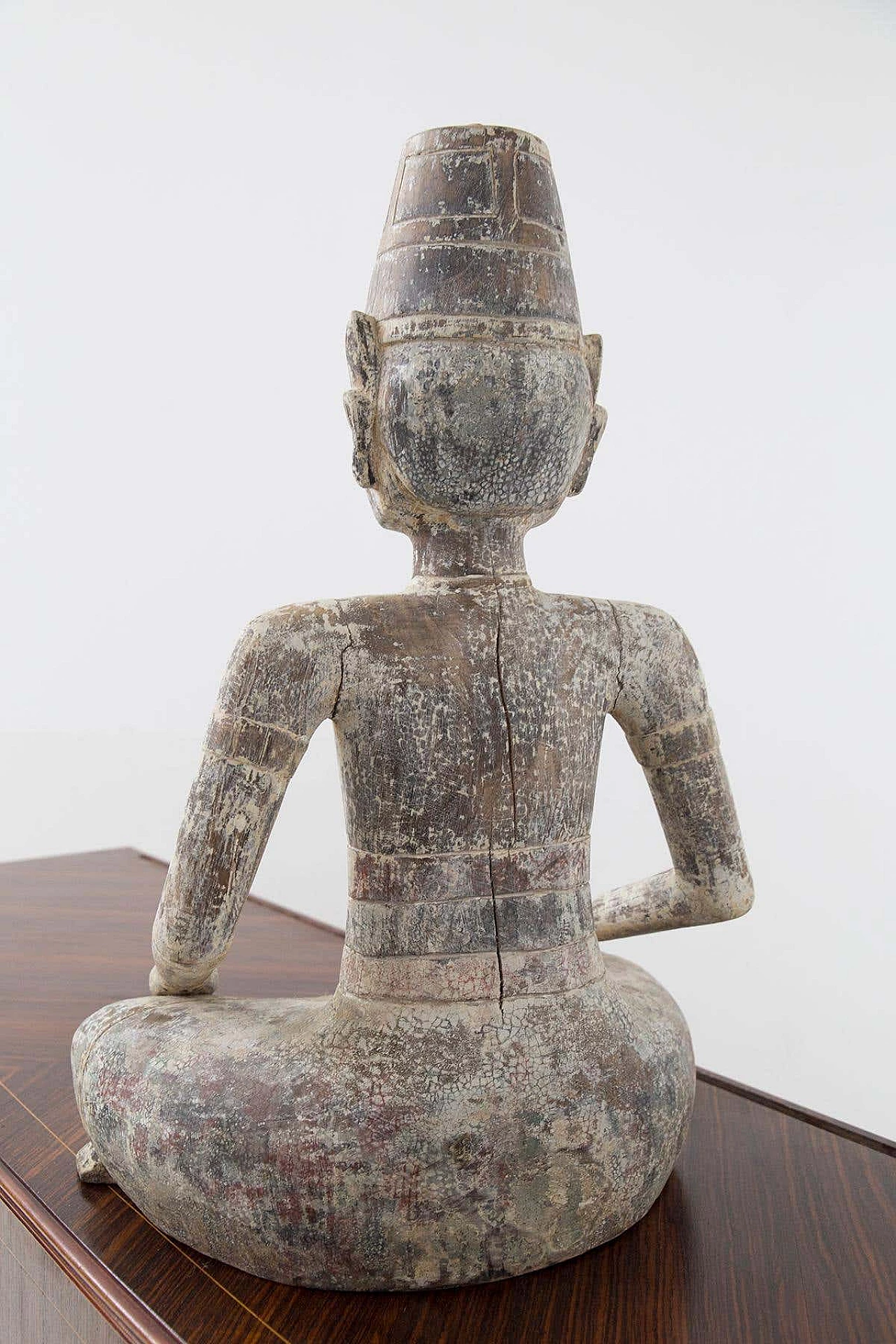 Statua balinese raffigurante un sacerdote indù seduto, inizio '900 2
