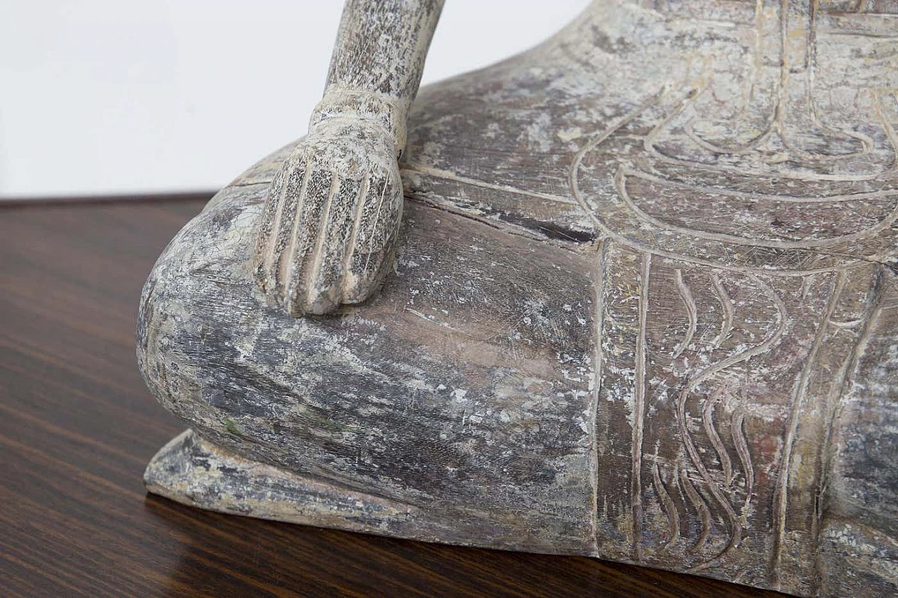 Statua balinese raffigurante un sacerdote indù seduto, inizio '900 5