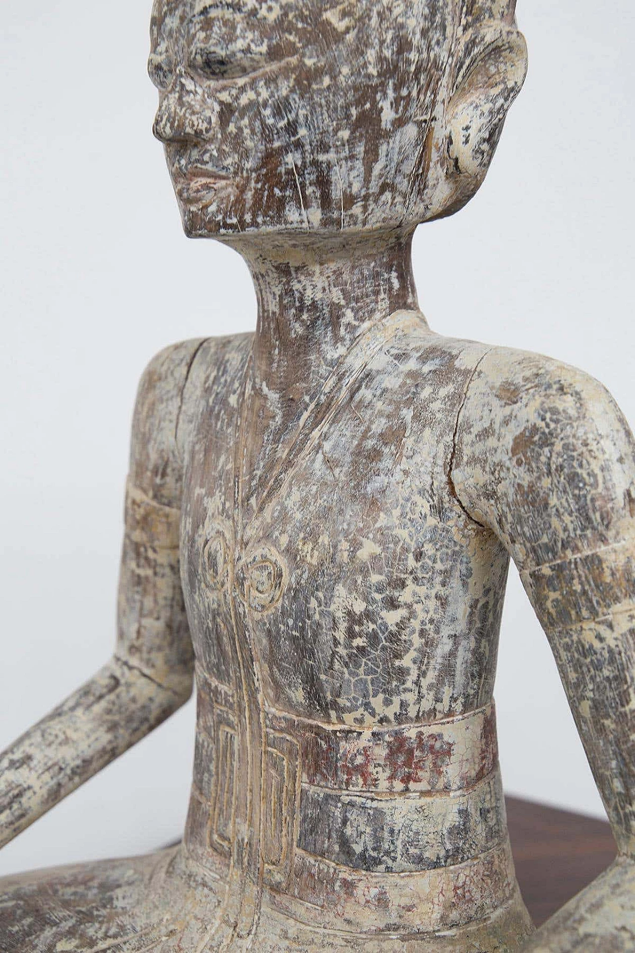 Statua balinese raffigurante un sacerdote indù seduto, inizio '900 7