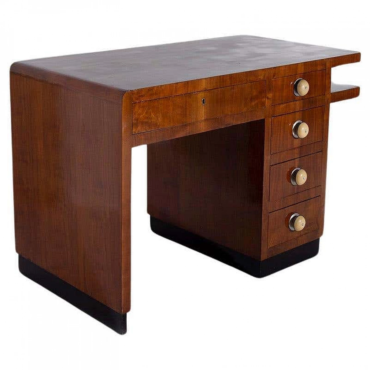 Rationalist desk in wood and aluminium, 1930s 1