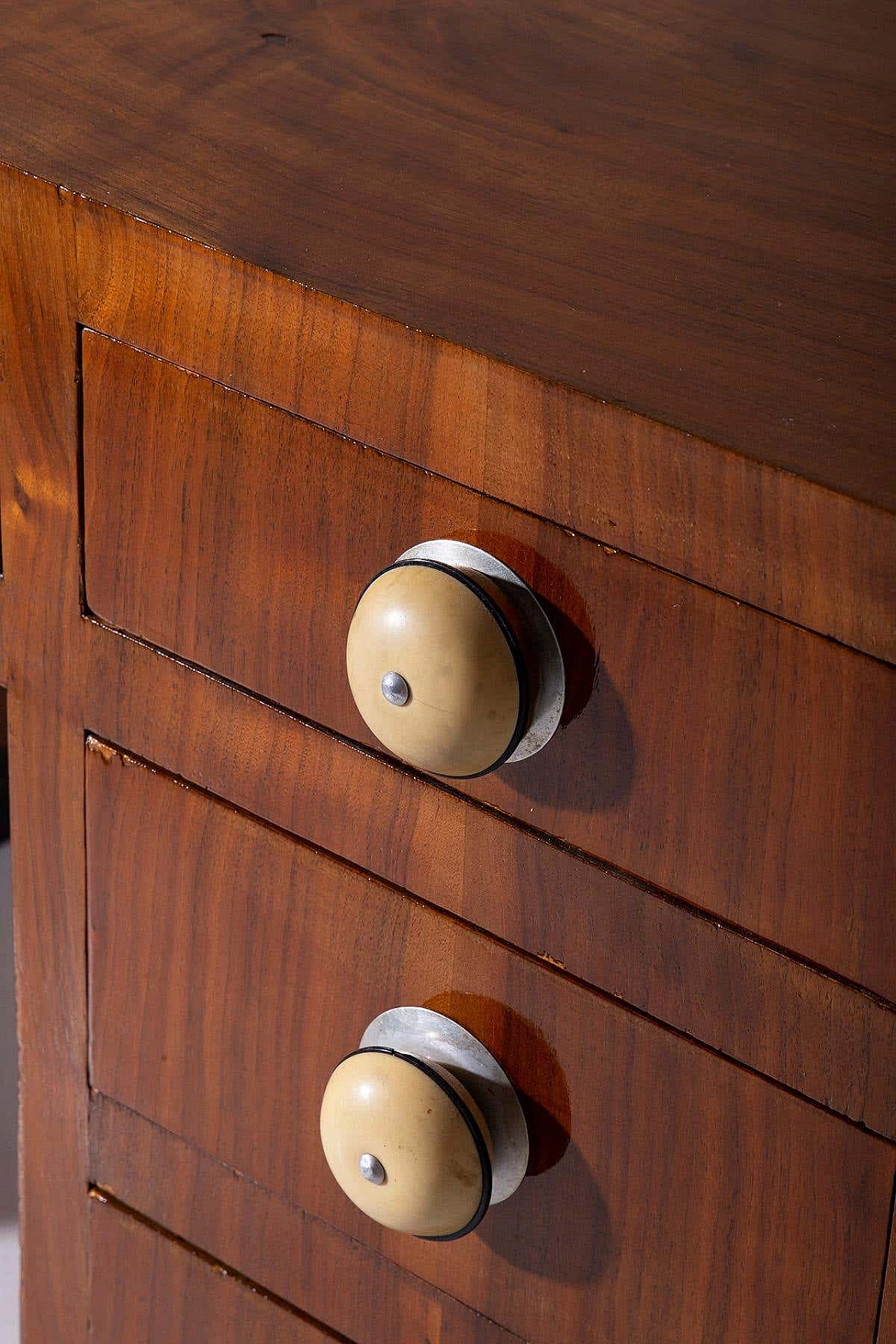 Rationalist desk in wood and aluminium, 1930s 7