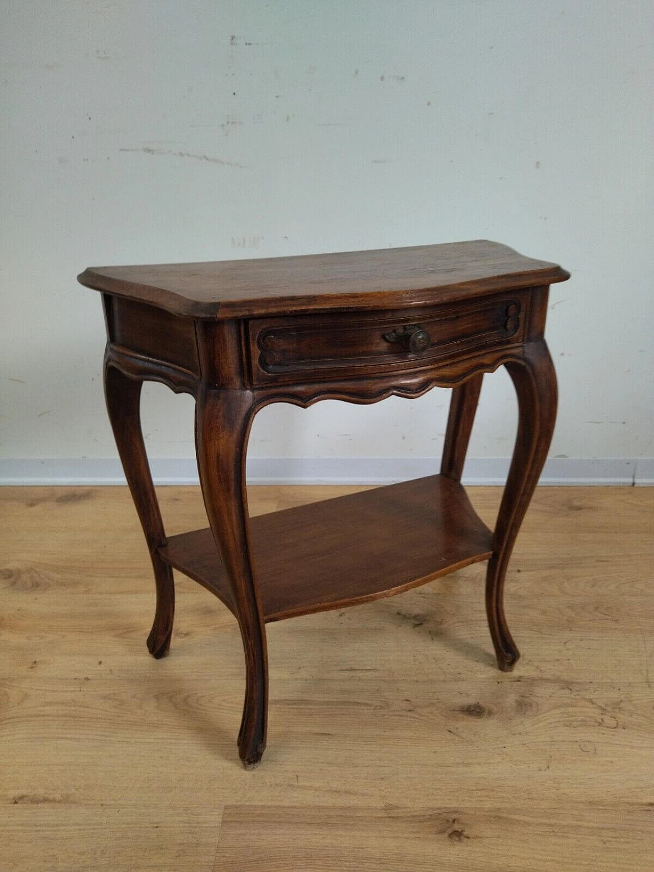 Walnut bedside table in Louis XV style, 1940s 7