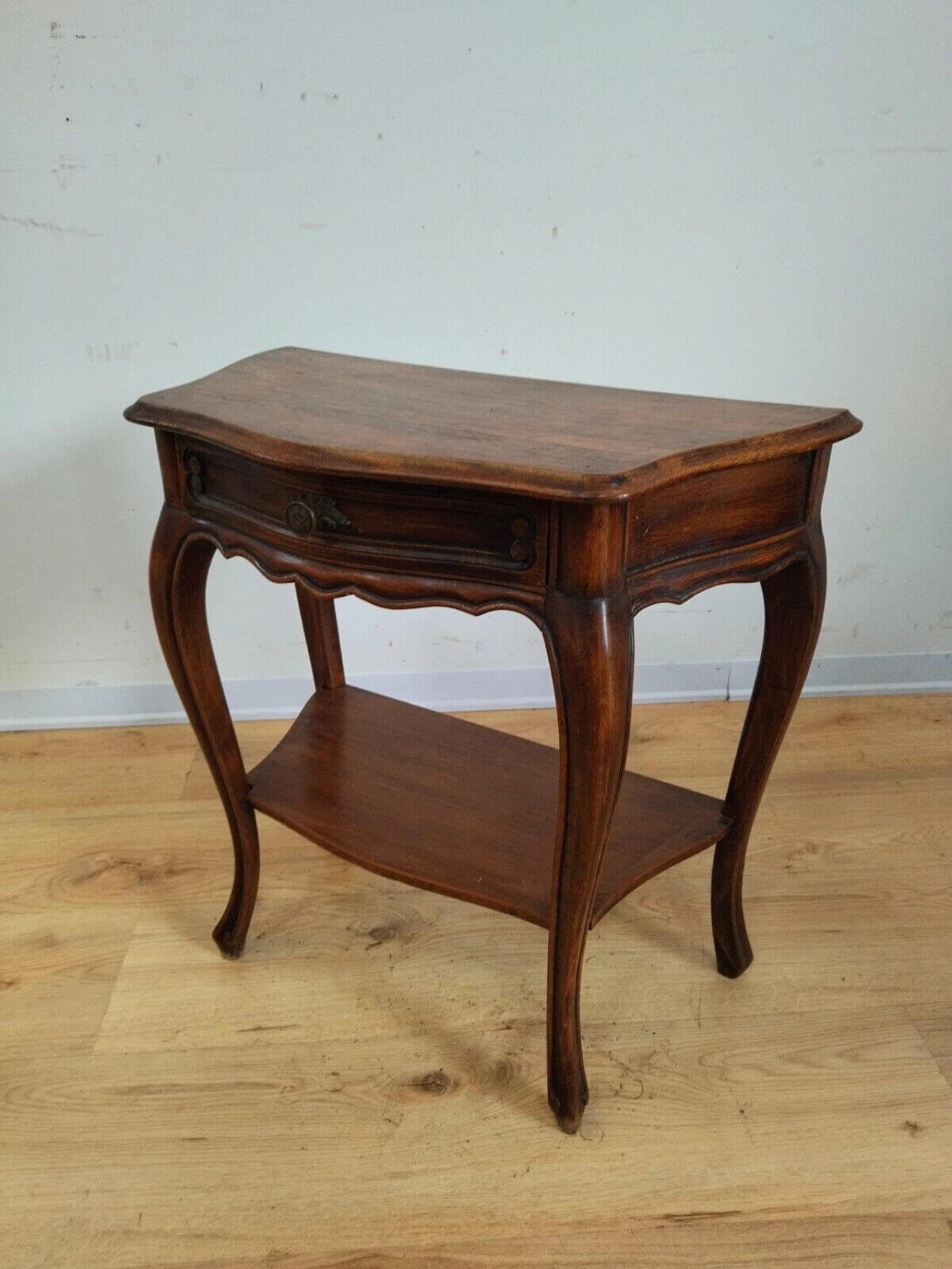 Walnut bedside table in Louis XV style, 1940s 8