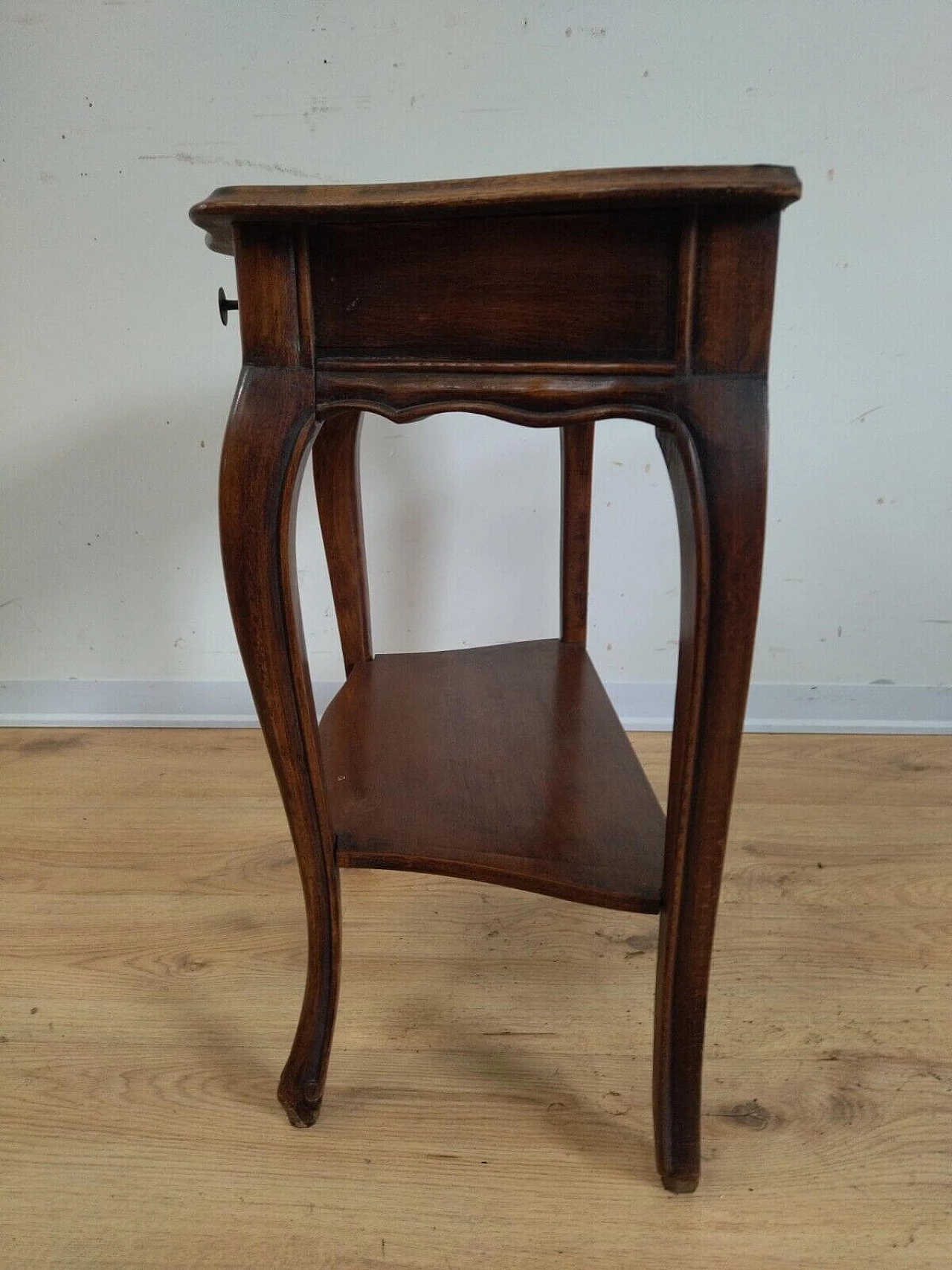 Walnut bedside table in Louis XV style, 1940s 9