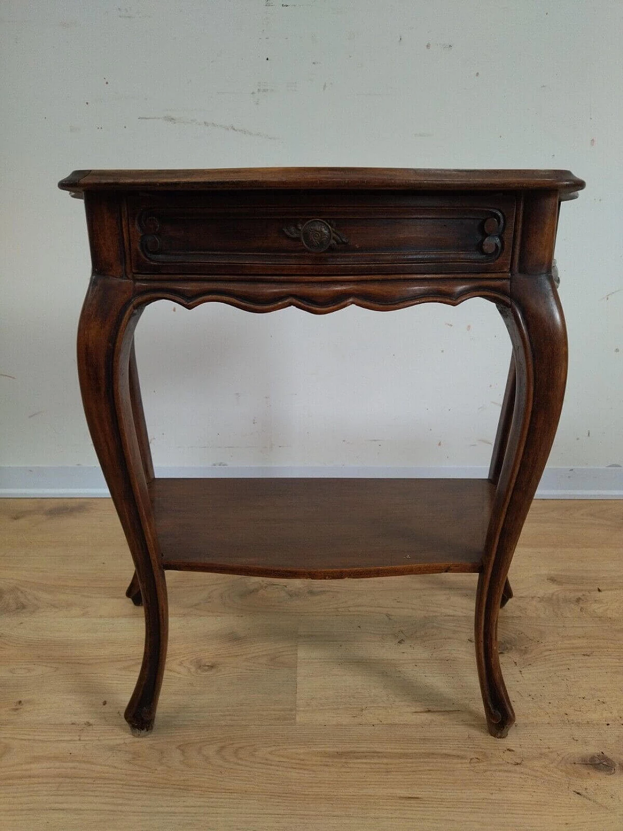 Walnut bedside table in Louis XV style, 1940s 13