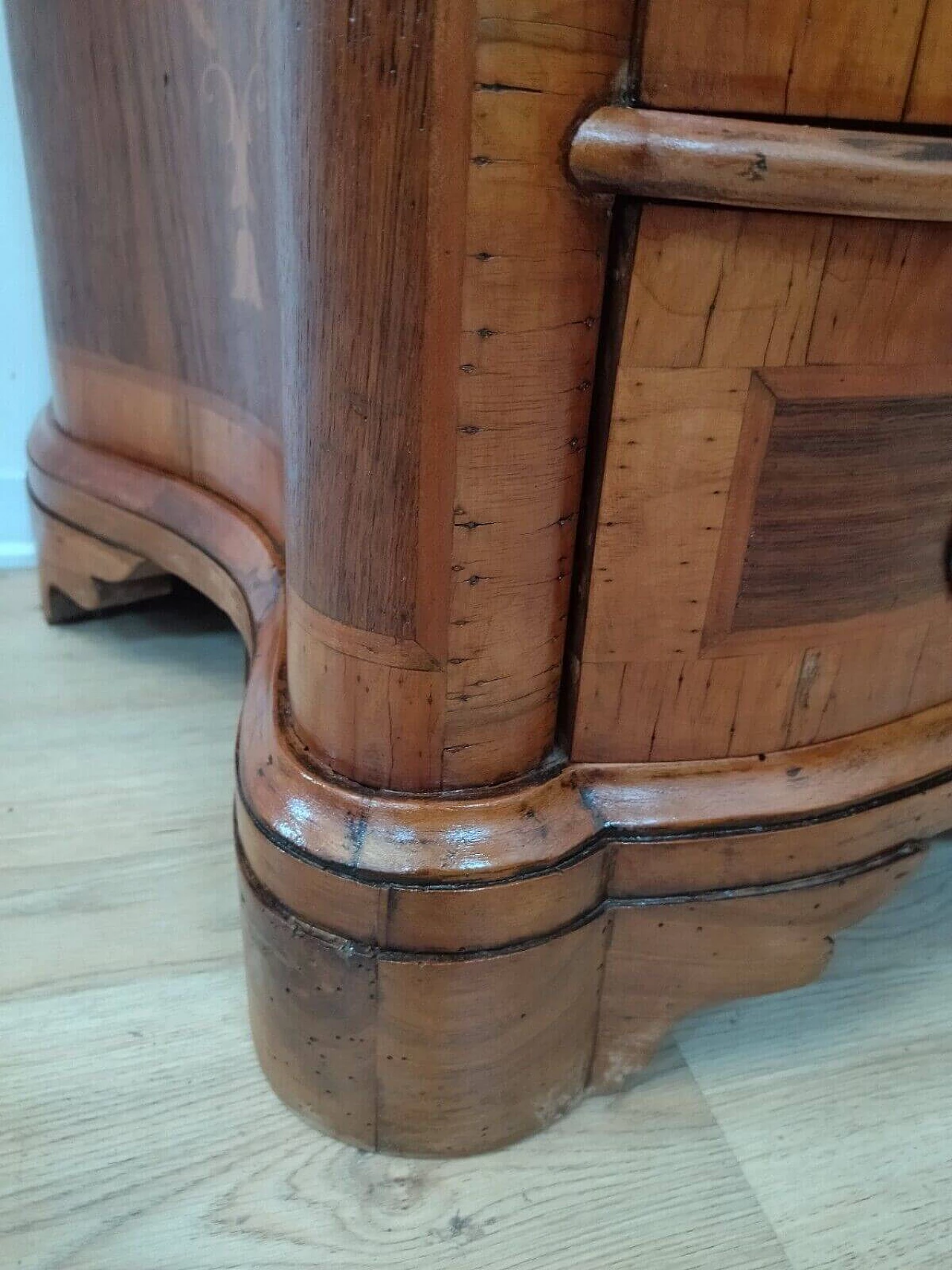 Walnut veneer and inlaid flap desk in Louis XV style, 1950s 10