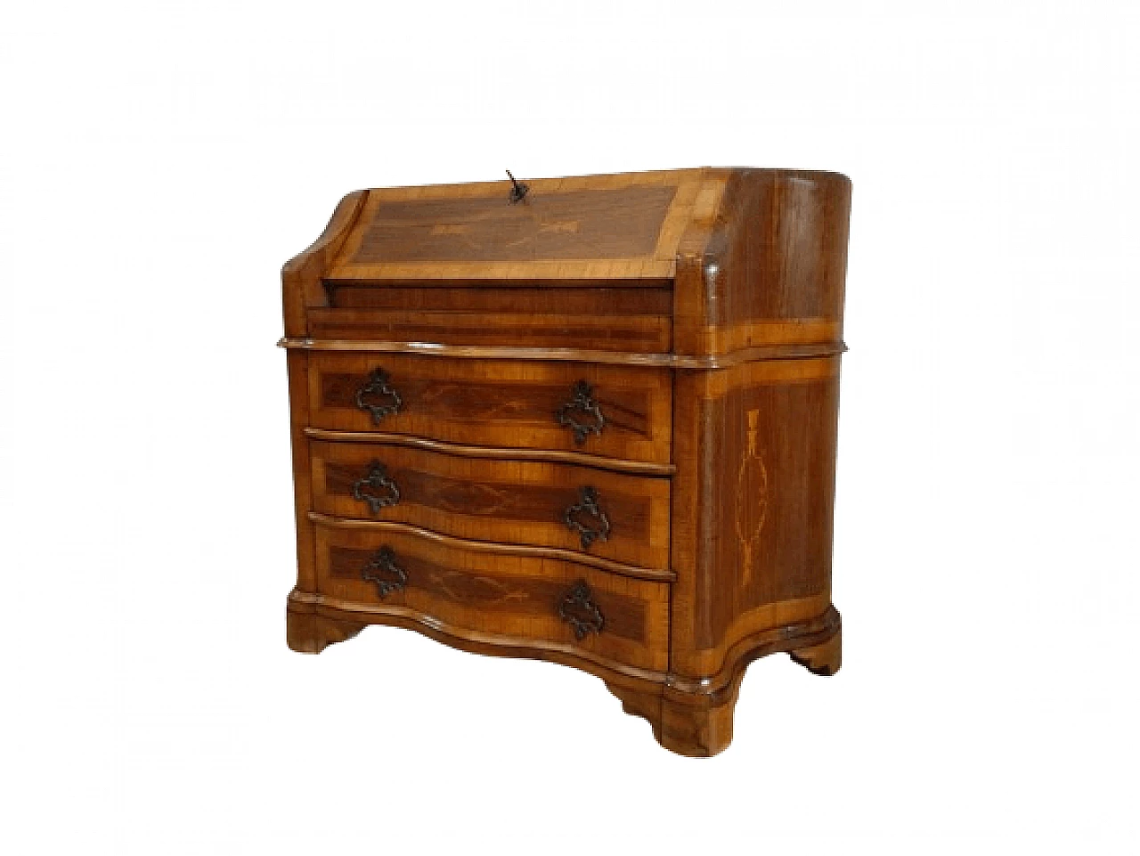 Walnut veneer and inlaid flap desk in Louis XV style, 1950s 23