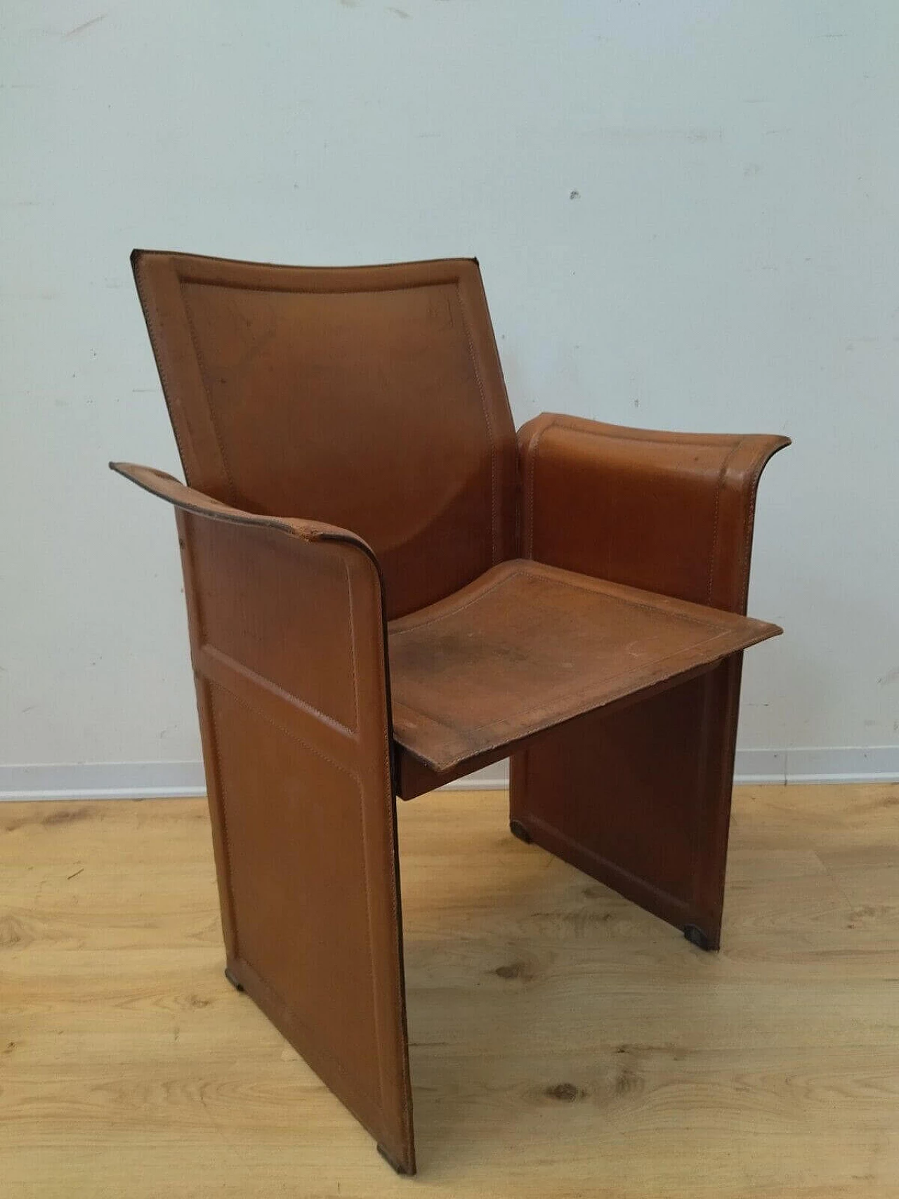 Iron and leather armchair by Matteo Grassi for Tito Agnoli, 1970s 3