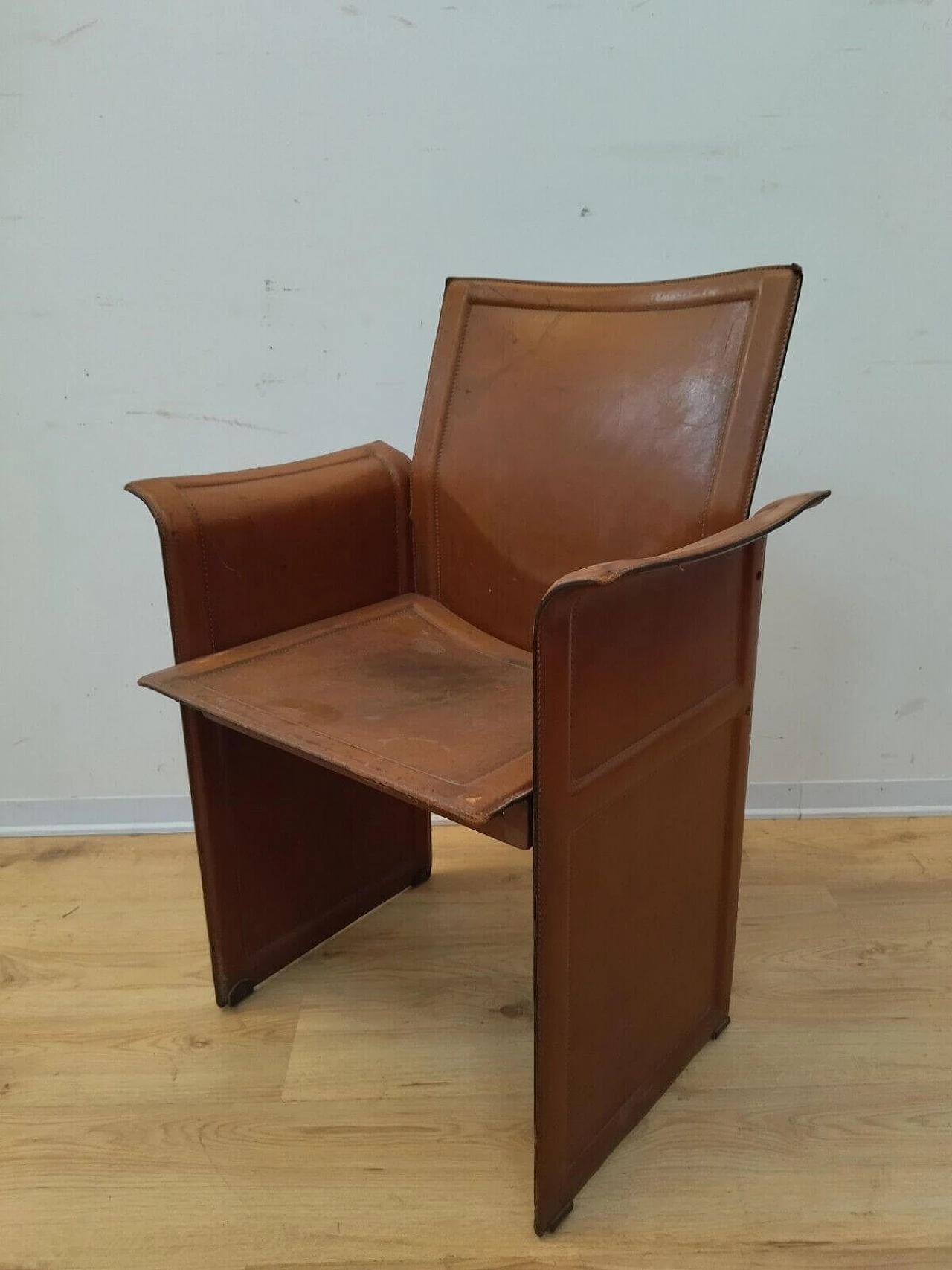 Iron and leather armchair by Matteo Grassi for Tito Agnoli, 1970s 4