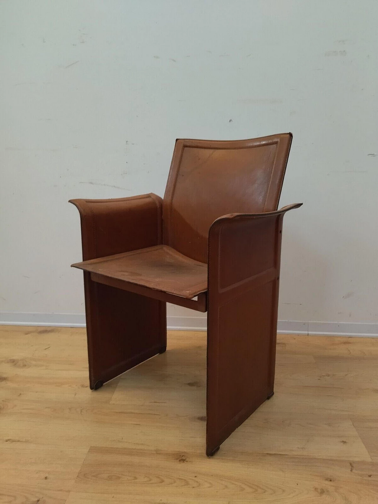 Iron and leather armchair by Matteo Grassi for Tito Agnoli, 1970s 5