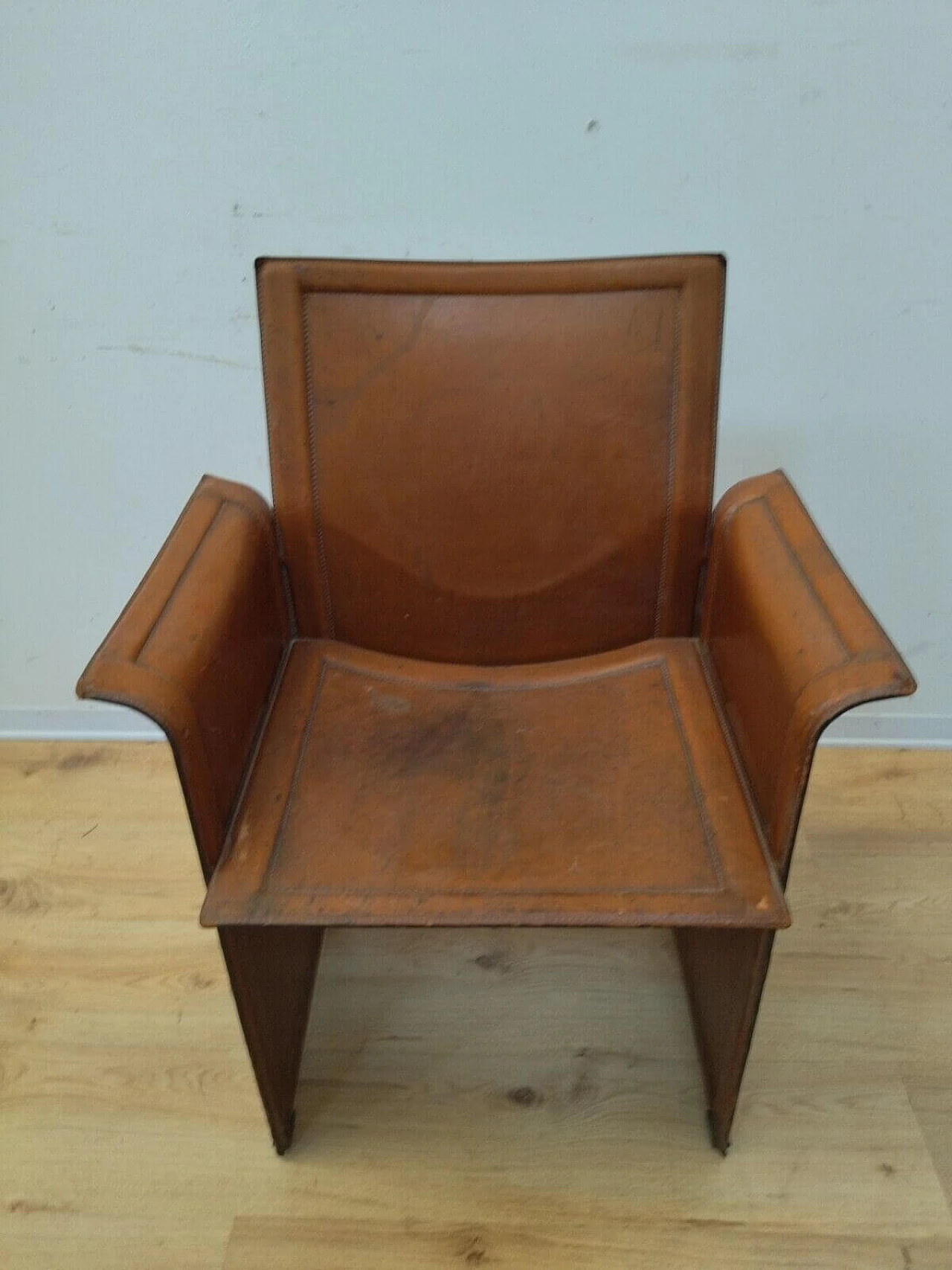 Iron and leather armchair by Matteo Grassi for Tito Agnoli, 1970s 6