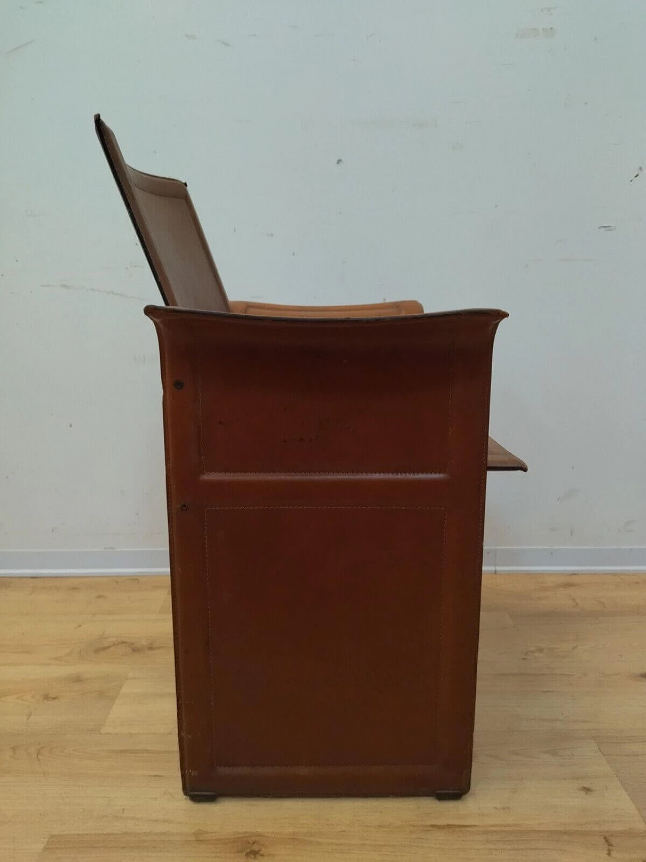 Iron and leather armchair by Matteo Grassi for Tito Agnoli, 1970s 8