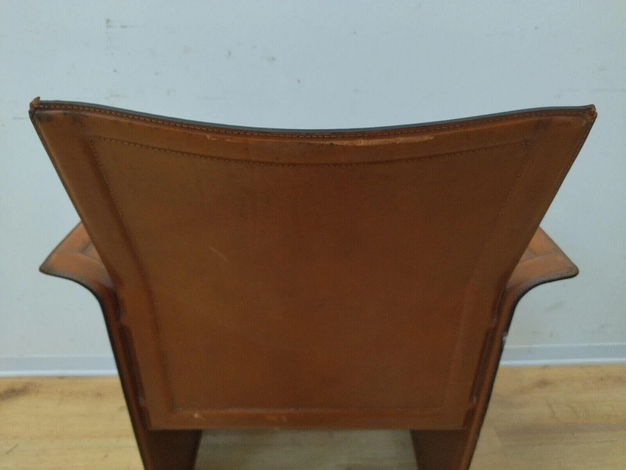 Iron and leather armchair by Matteo Grassi for Tito Agnoli, 1970s 11