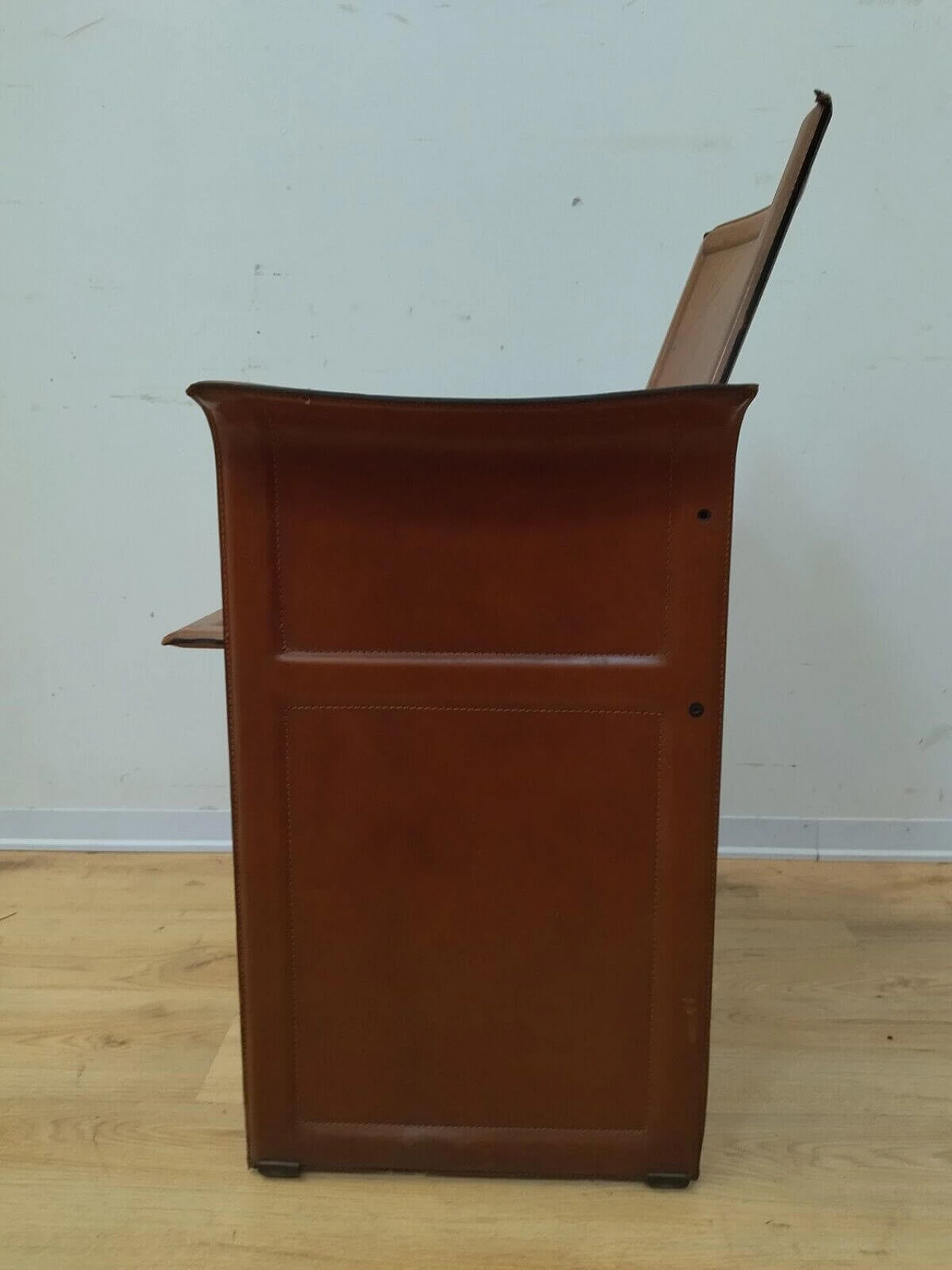 Iron and leather armchair by Matteo Grassi for Tito Agnoli, 1970s 12