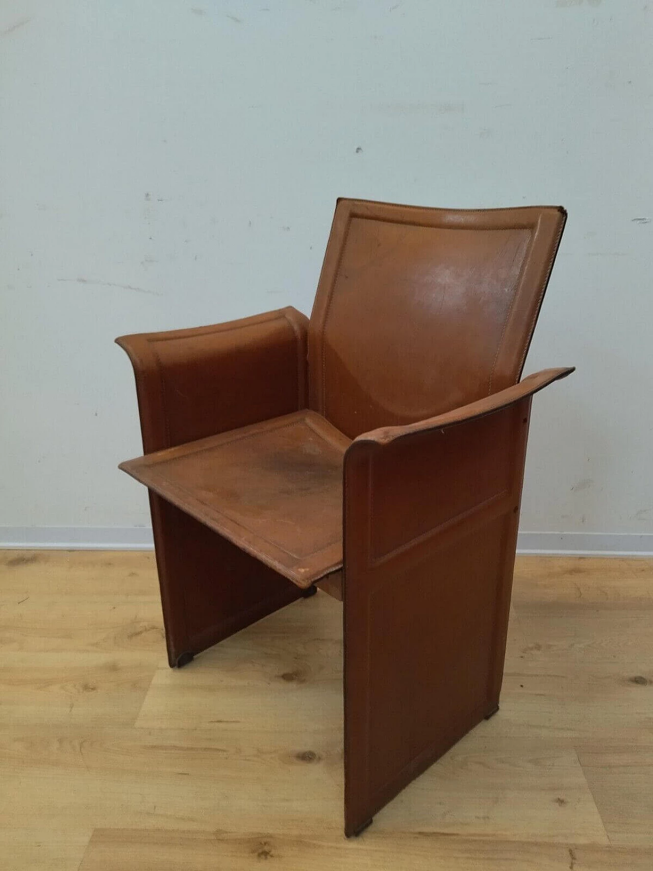 Iron and leather armchair by Matteo Grassi for Tito Agnoli, 1970s 13