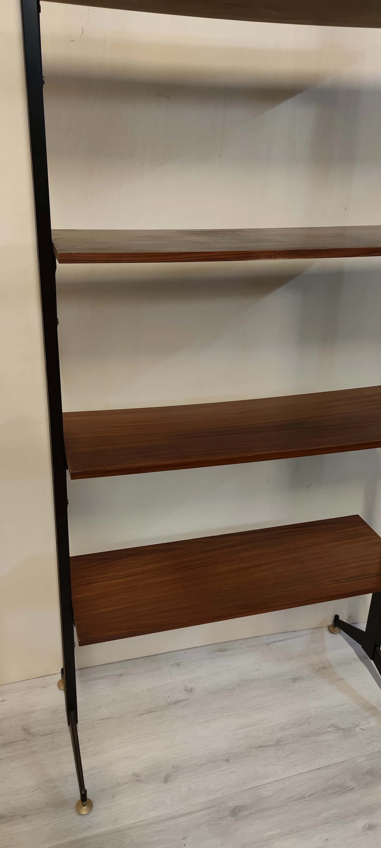 Mahogany bookcase with iron uprights by Albini Franco, 1960s 2